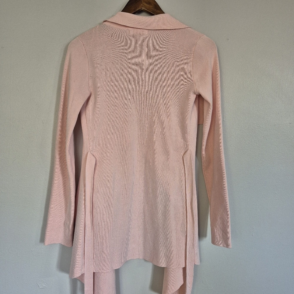 Slide Show Soft Pink Self Tie Sweater Wide Lapel Size 10 - Picture 5 of 9